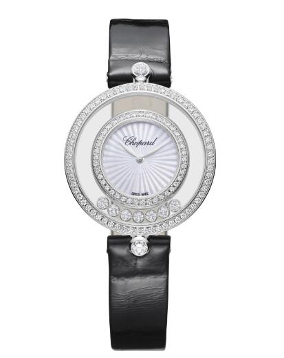 Unique And Noble White Gold Cases UK Chopard Happy Diamonds Imitation Watches For Ladies