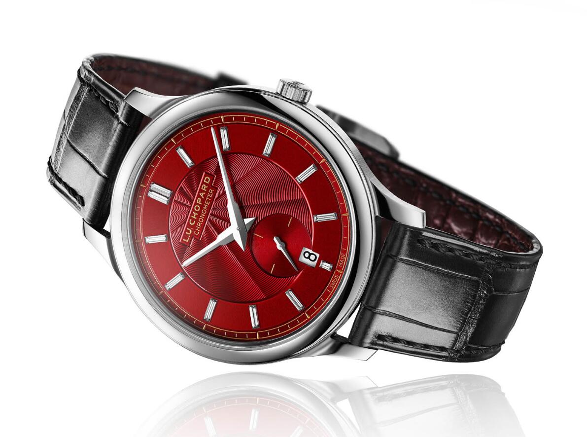 Red Dial Fake Chopard L.U.C 161946-1001 Watch UK For Men