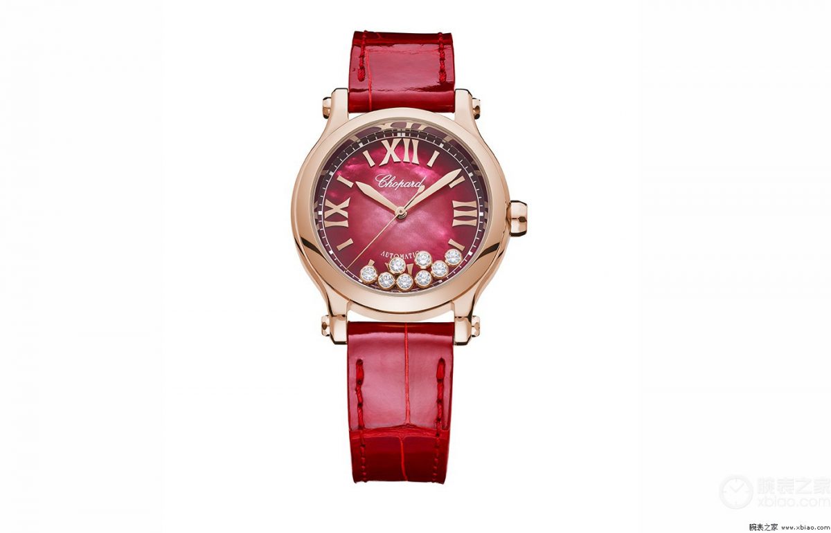 Luxury UK Chopard Happy Sport 278573 Replica Watches With Red Mother-Of-Pearl Dials For Women